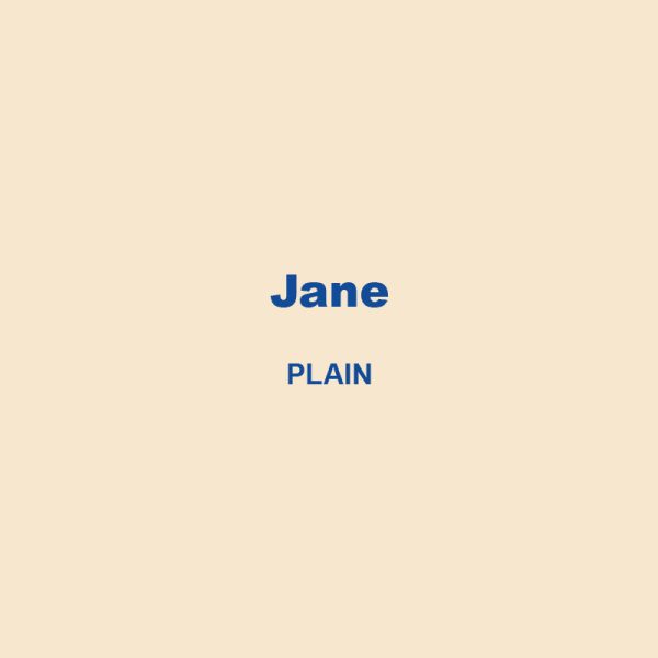 Jane Plain
